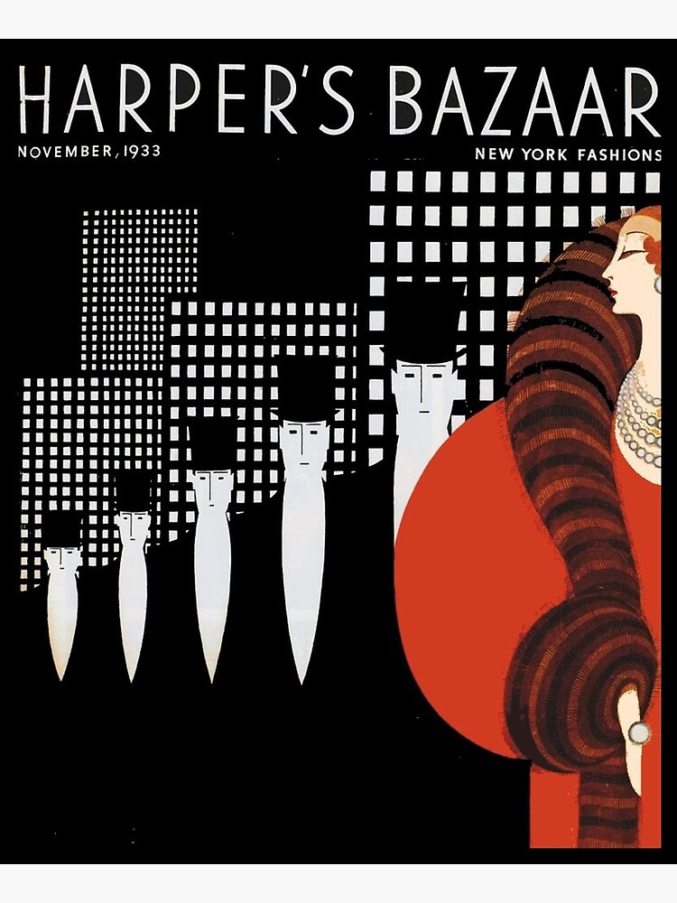 HARPERS BAZAAR : Vintage 1933 Magazine NY Fashions Print