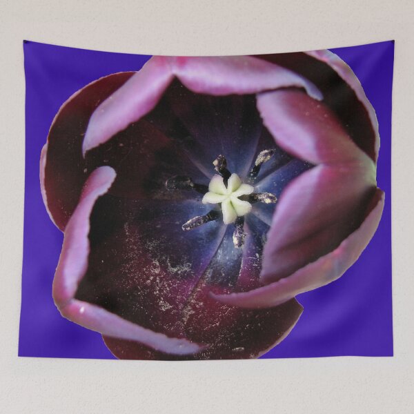 Item preview, Dark Tulip Macro on Royal Blue Background designed and sold by BlueMoonRose.