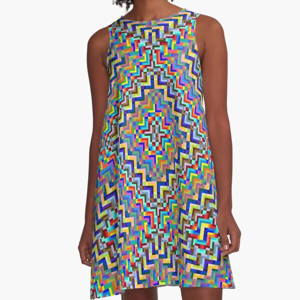 Psychedelic Hypnotic Visual Illusion A-Line Dress