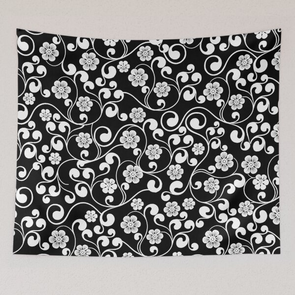 Item preview, Black and White Floral Pattern designed and sold by Your Paradigm Design.