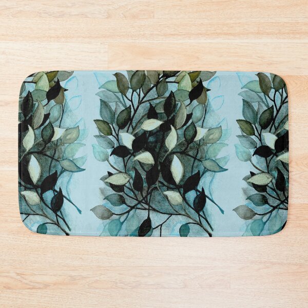 Item preview, Decorative leaves branches watercolor painting silver blue designed and sold by GittaG74.