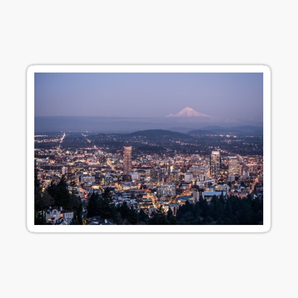 Item preview, Portland Evening Urban Cityscape With Mt Hood designed and sold by nancyjcreates.