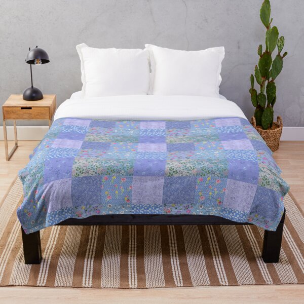 Something Blue Patchwork Quilt by Tea with Xanthe Throw Blanket