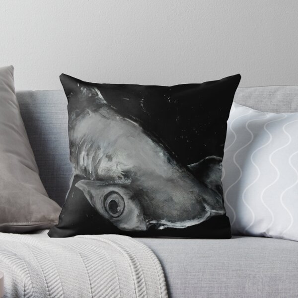 Hammerhead Shark Painting Throw Pillow