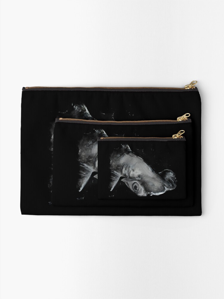 Alternate view of Hammerhead Shark Painting Zipper Pouch