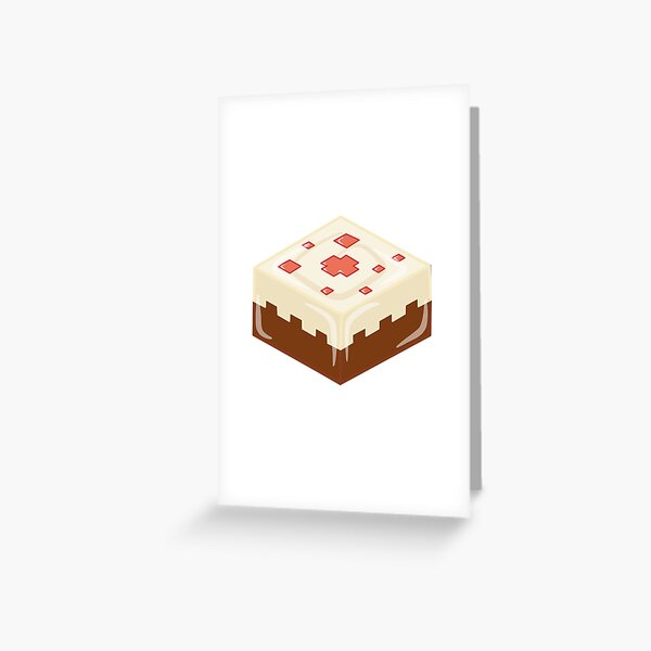 Minecraft Cake Greeting Cards Redbubble - minecraft and roblox themed cake for color drama cakes