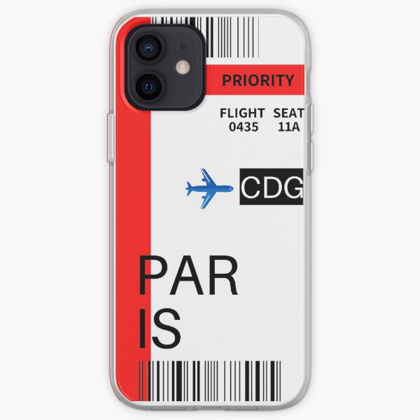 Tarjeta de embarque de París Funda blanda para iPhone