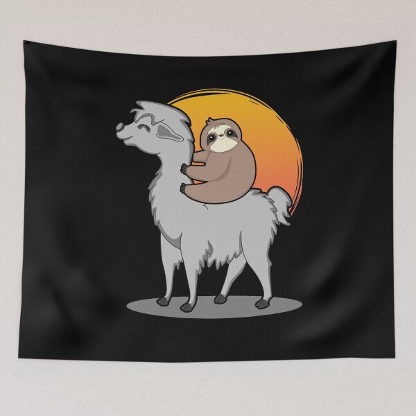 Item preview, Llama alpaca with sloth animal gift designed and sold by redshirtz.