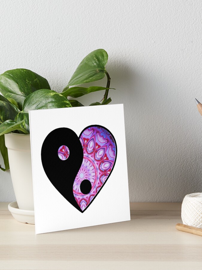 Heart and Soul Mandala Heart Shaped Yin Yang Art Board Print for