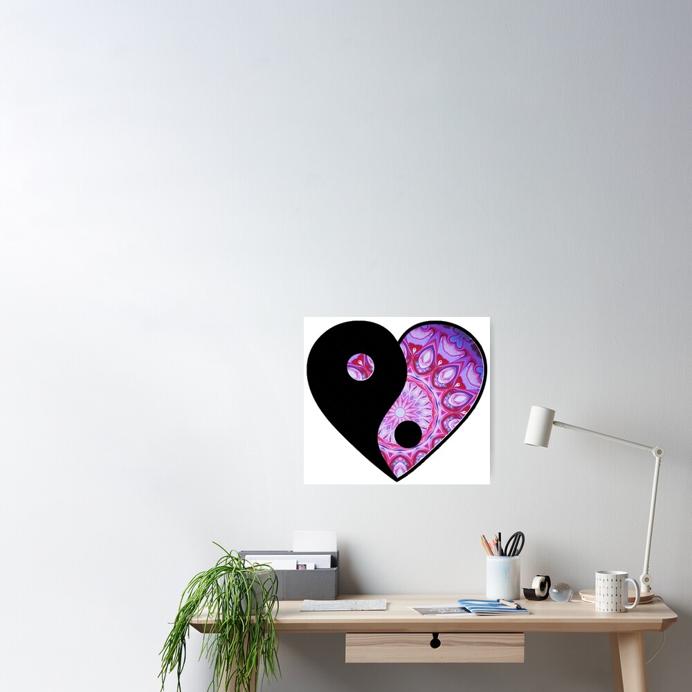 Heart and Soul Mandala Heart Shaped Yin Yang Art Board Print for Sale by  Michell Rosenthal