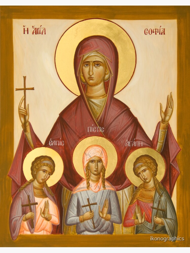 Sts Sophia, Faith, Hope and Love by ikonographics