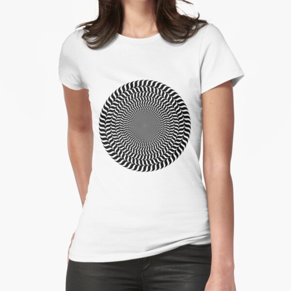 Psychedelic Hypnotic Visual Illusion Fitted T-Shirt