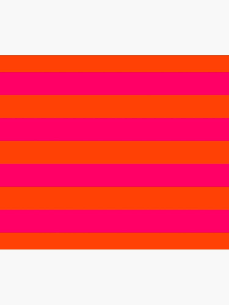 Bright Neon Pink and Orange Horizontal Cabana Tent Stripes by podartist