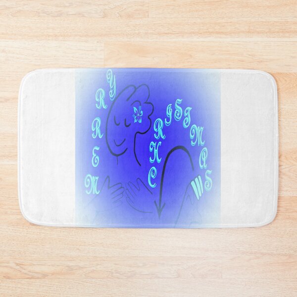 Item preview, American Sign Language Merry Christmas BLUE Version designed and sold by EloiseArt.