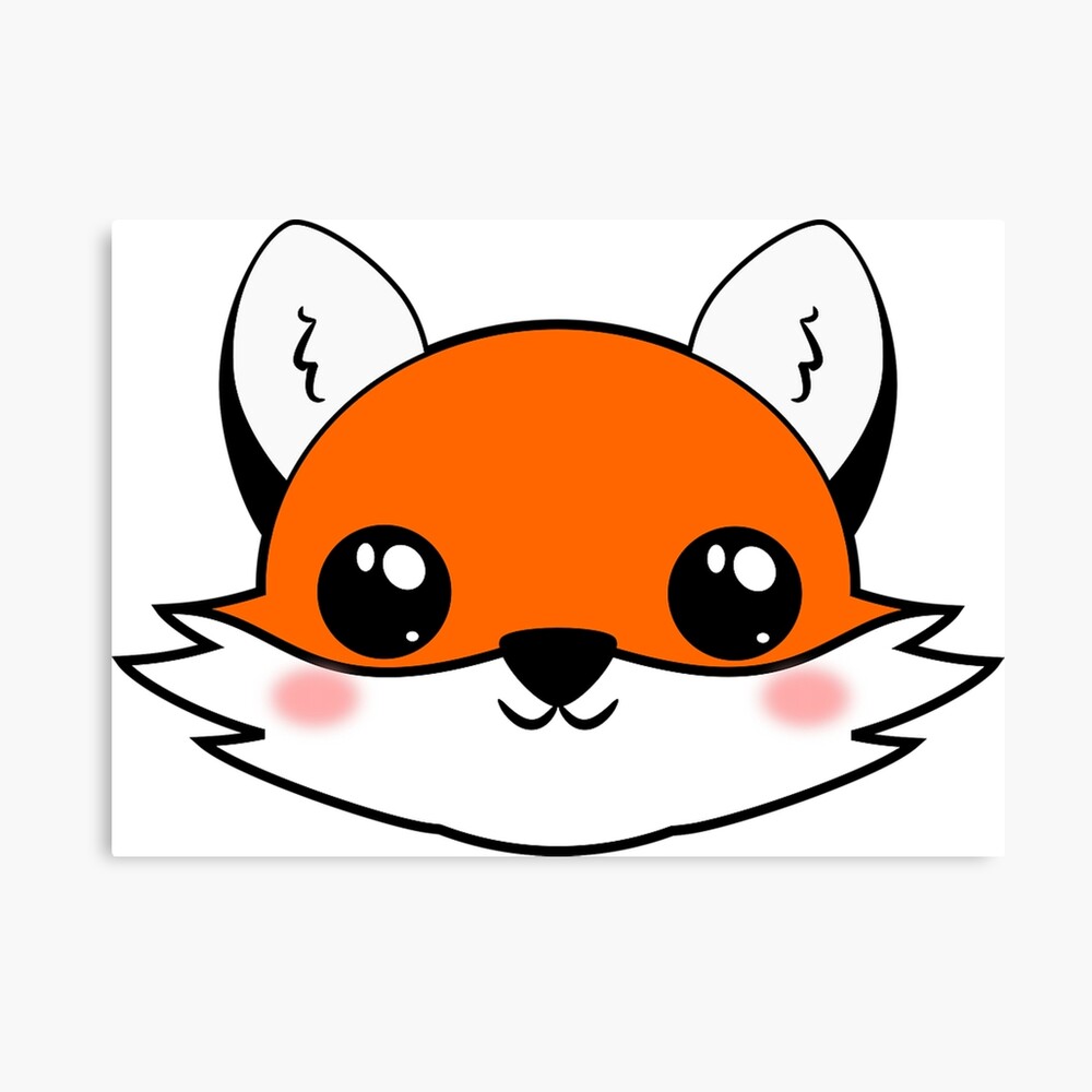 Cute Kawaii Baby Fox Smiling Photographic Print By Mindchirp Redbubble