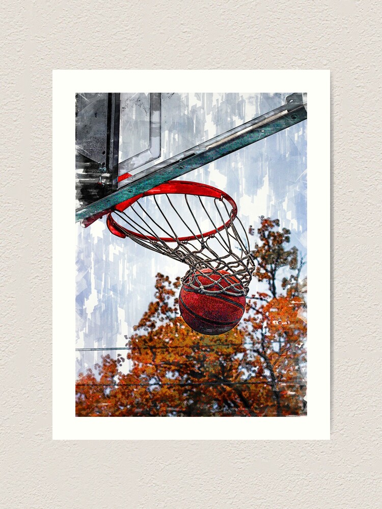 Lámina artística «Dibujo de marcador de baloncesto en el aro» de  ColortrixArt | Redbubble