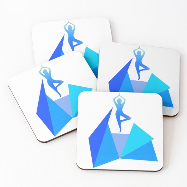 Item preview, Yoga wellness graphic triangles blue designed and sold by BrunoWeicker.