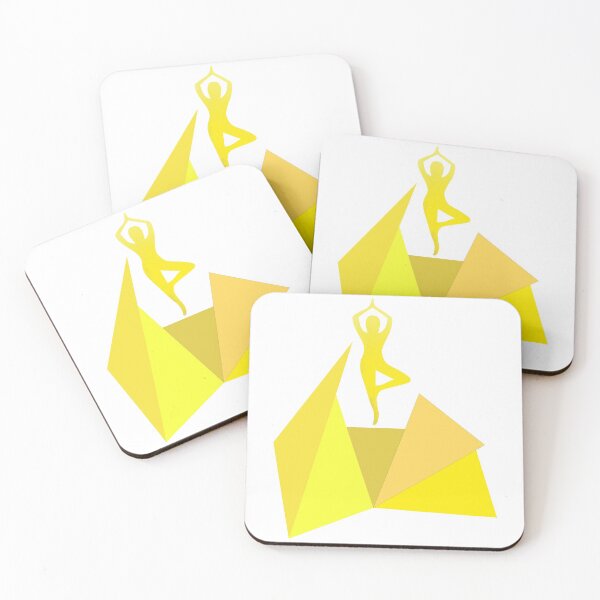 Item preview, Yoga wellness graphic triangles yellow designed and sold by BrunoWeicker.