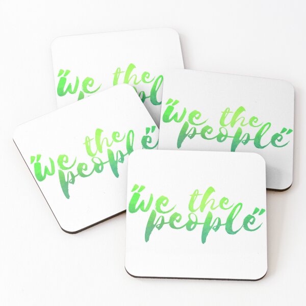 Item preview, green watercolor brush lettering we the people designed and sold by Fashionmonger.
