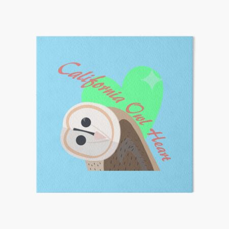 California Owl Heart Art Board Print