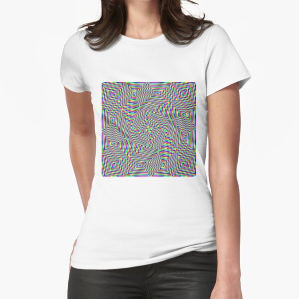 Psychedelic Hypnotic Visual Illusion Fitted T-Shirt