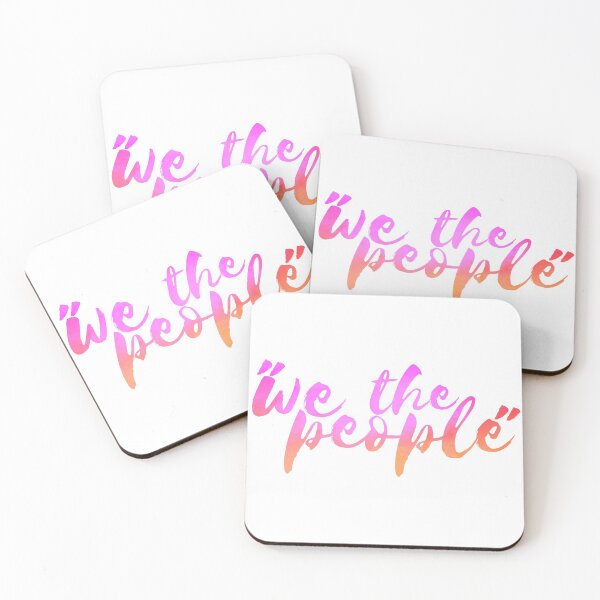 Item preview, pink watercolor brush lettering we the people designed and sold by Fashionmonger.