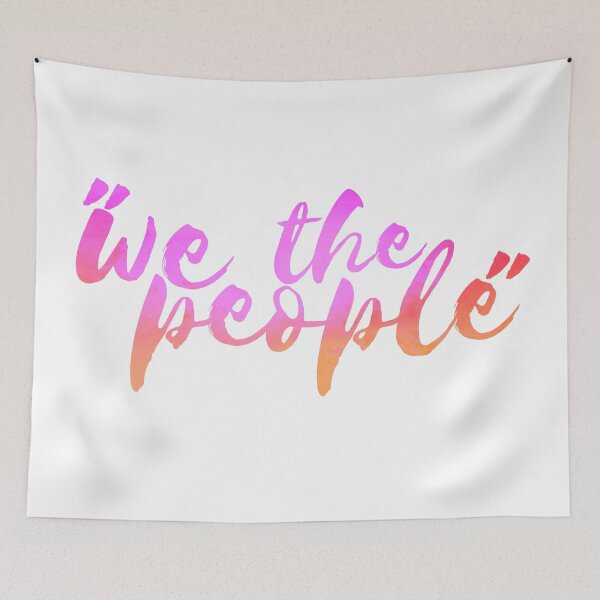 Item preview, pink watercolor brush lettering we the people designed and sold by Fashionmonger.