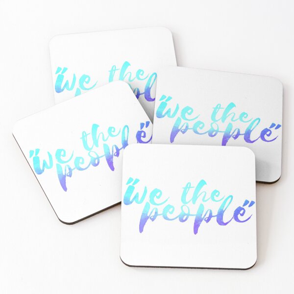 Item preview, blue watercolor brush lettering we the people designed and sold by Fashionmonger.
