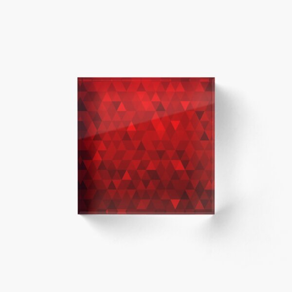 Red Background Triangles Acrylic Block