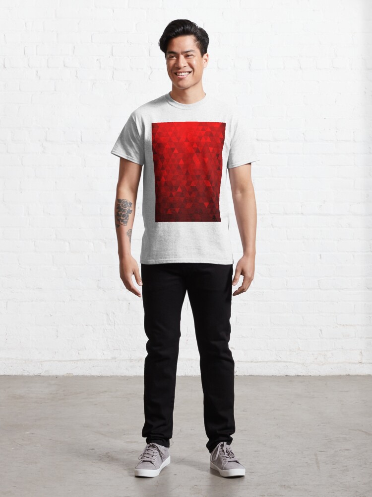 Alternate view of Red Background Triangles Classic T-Shirt