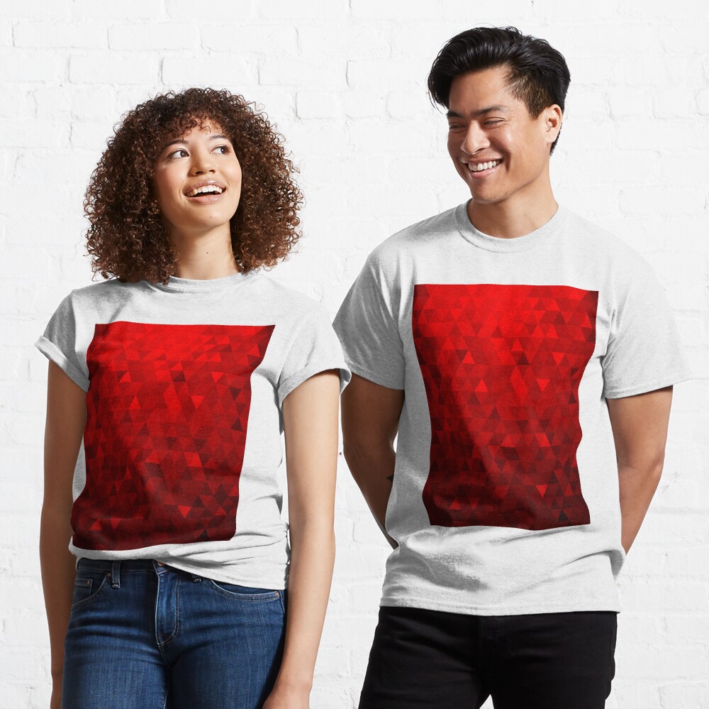 Red Background Triangles Classic T-Shirt