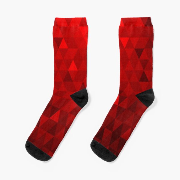 Red Background Triangles Socks