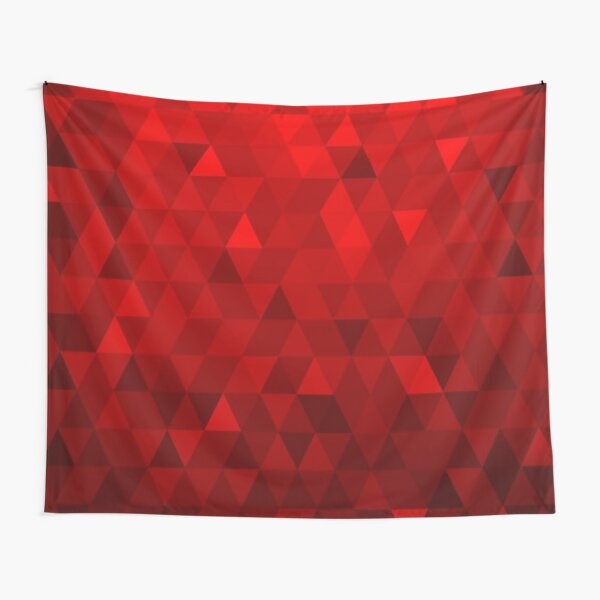 Red Background Triangles Tapestry