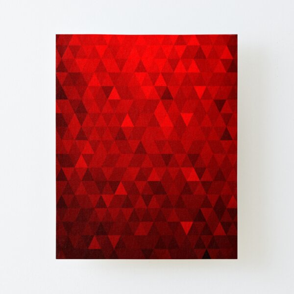 Red Background Triangles Canvas Mounted Print