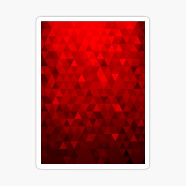 Red Background Triangles Glossy Sticker