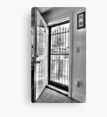 The open Door-B&W version Metal Print