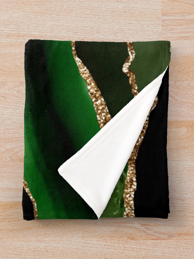 Alternate view of Emerald Green Malachite Marble Throw Blanket