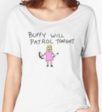 Buffy Will Patrol Tonight Colour Women's Relaxed Fit T-Shirt