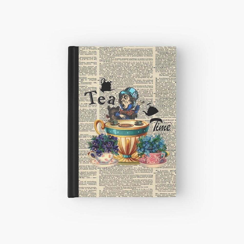 Tea Time   Alice In Wonderland   Vintage Dictionary Page   Journal