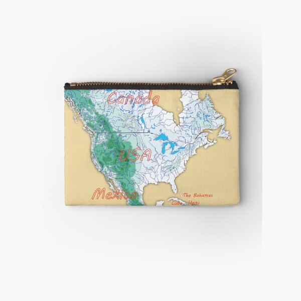 Item preview, Elevation Map for NORTH AMERICA topographic map of NORTH AMERICA with Major Lakes and Rivers designed and sold by mashmosh.