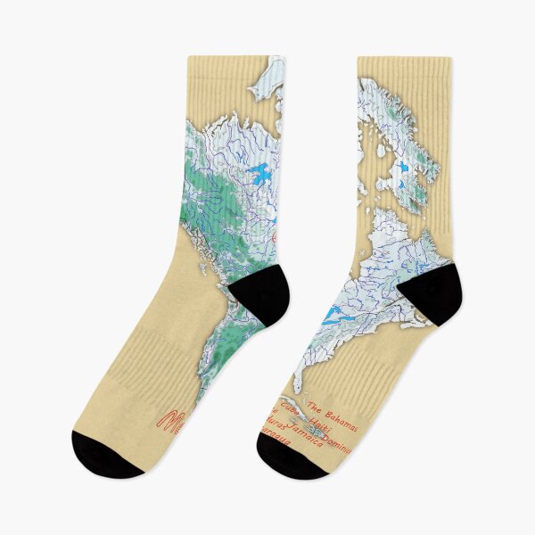 Item preview, Elevation Map for NORTH AMERICA topographic map of NORTH AMERICA with Major Lakes and Rivers designed and sold by mashmosh.