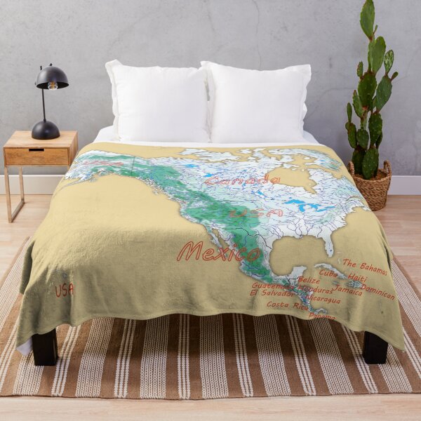 Item preview, Elevation Map for NORTH AMERICA topographic map of NORTH AMERICA with Major Lakes and Rivers designed and sold by mashmosh.