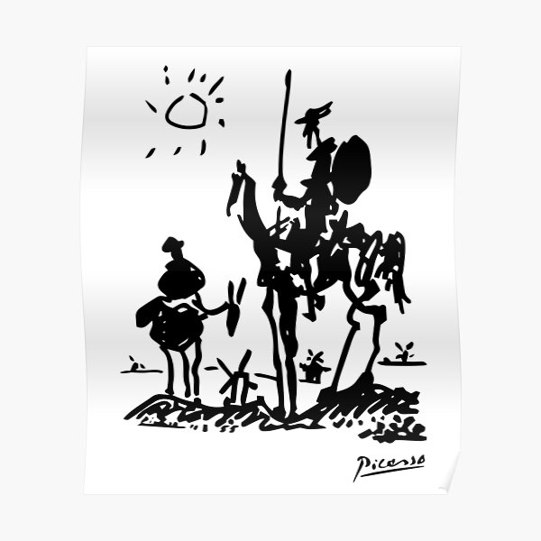 Pablo Picasso Don Quixote 1955 Artwork Shirt, Reproduction Poster
