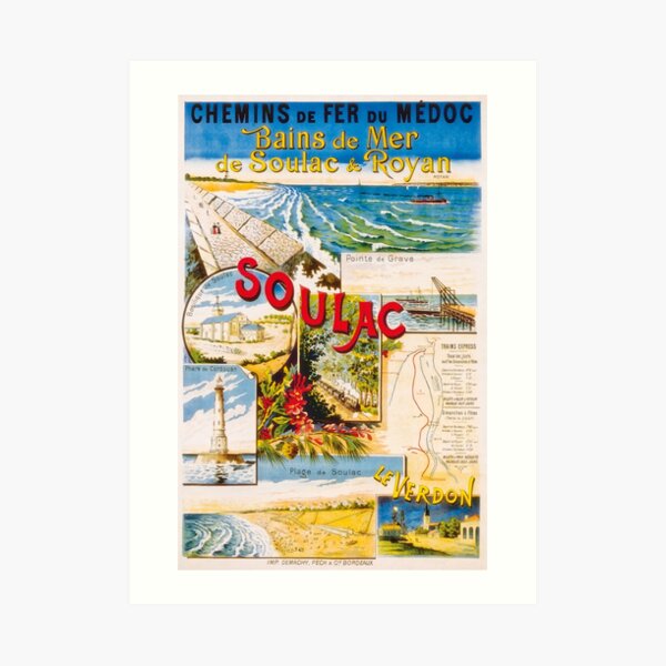 Affiche de Royan, Soulac et Le Verdon 1900 Impression artistique