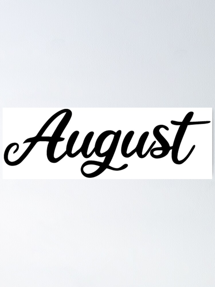 “August Month Sticker - Planner Stickers - Text Words” Poster for Sale