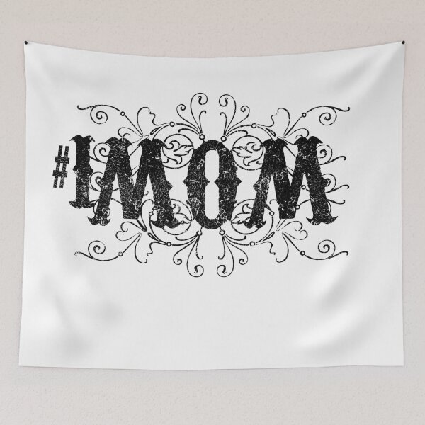 Item preview, Mom rustic black lettering with filigree number 1 MOM designed and sold by Fashionmonger.