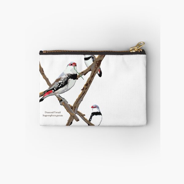 Item preview, Diamond Firetail Stagonopleura guttata by Chrissy Wild on white designed and sold by ChrissyWild.