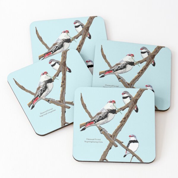 Item preview, Diamond Firetail Stagonopleura guttata by Chrissy Wild on sky designed and sold by ChrissyWild.