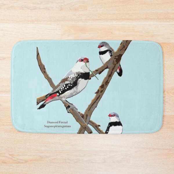 Item preview, Diamond Firetail Stagonopleura guttata by Chrissy Wild on sky designed and sold by ChrissyWild.