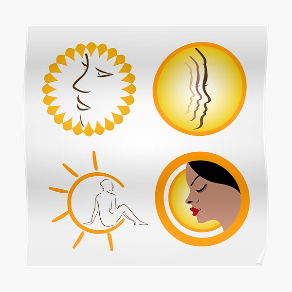 Women tanning their skin Poster